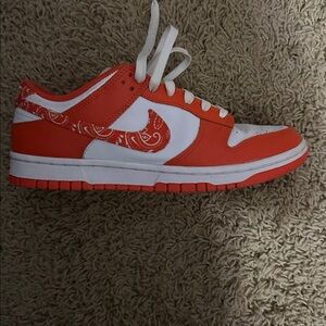 Nike Paisley Swoosh Orange and White Shoes